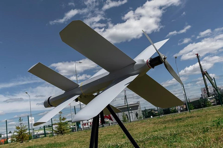 Drone Lancet-3 với đôi cánh hình chữ thập khác thường.