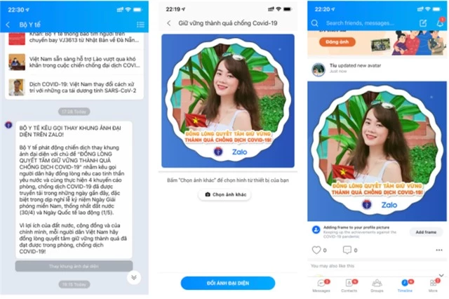 1 triệu lượt đổi ảnh đại diện trên Zalo mang thông điệp chống dịch COVID-19 chỉ trong 1 ngày - Ảnh 1.