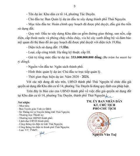 Báo cáo do ông Nguyễn Văn Tuệ ký khẳng định bán đấu giá đất nông nghiệp thành đất ở là đúng luật.