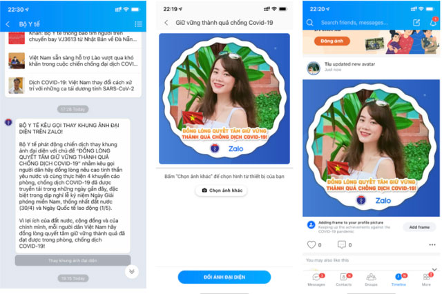 1 triệu lượt đổi ảnh đại diện trên Zalo mang thông điệp chống dịch COVID-19 chỉ trong 1 ngày