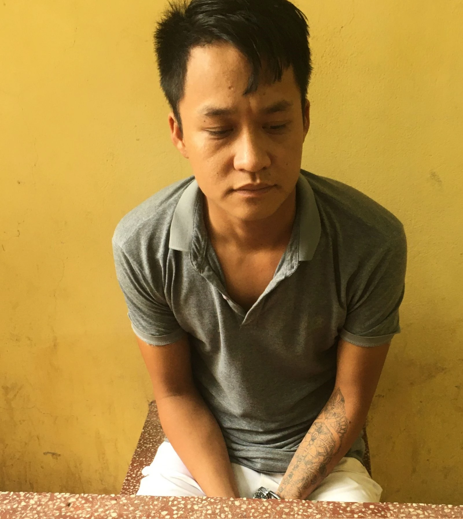 Phạm Văn Quân tại cơ quan công an Phạm Văn Quân tại cơ quan công an