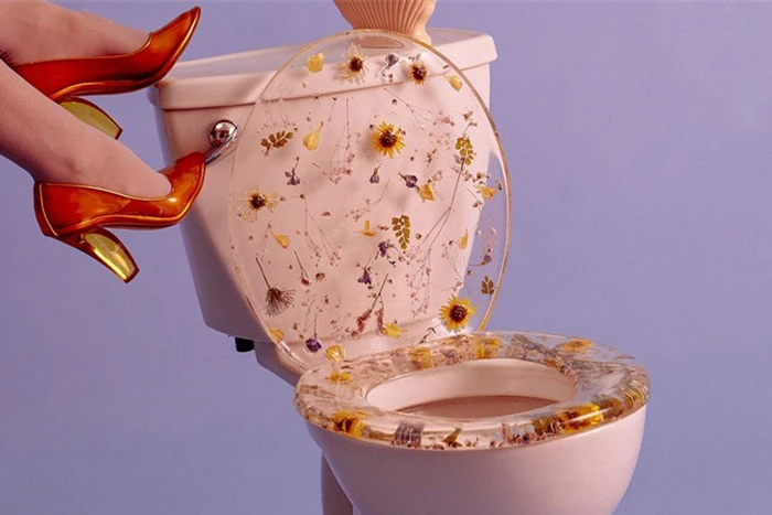 Chiếc toilet được sử dụng nắp bồn cầu "nở hoa" có tên gọi Resin Toilet Seat.