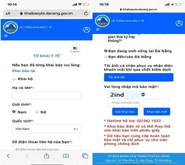 Triển khai Ứng dụng quản lý khai báo y tế trên toàn địa bàn TP Đà Nẵng tại địa chỉ https://khaibaoyte.danang.gov.vn/