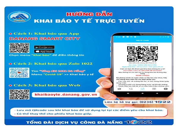 Hướng dẫn khai báo y tế trực tuyến qua Ứng dụng quản lý khai báo y tế trên địa bàn TP Đà Nẵng