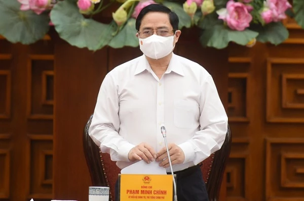 Thủ tướng Phạm Minh Chính phát biểu chỉ đạo tại cuộc họp.