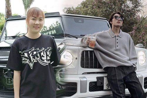 Làm trợ lý của Ngọc Trinh nên Thuý Kiều cũng được "hưởng ké", tạo dáng bên siêu xe xịn xò như ảnh đôi với Sơn Tùng