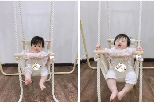 1001 biểu cảm thú vị của con gái Đông Nhi khi chơi xích đu khiến ai nhìn cũng yêu