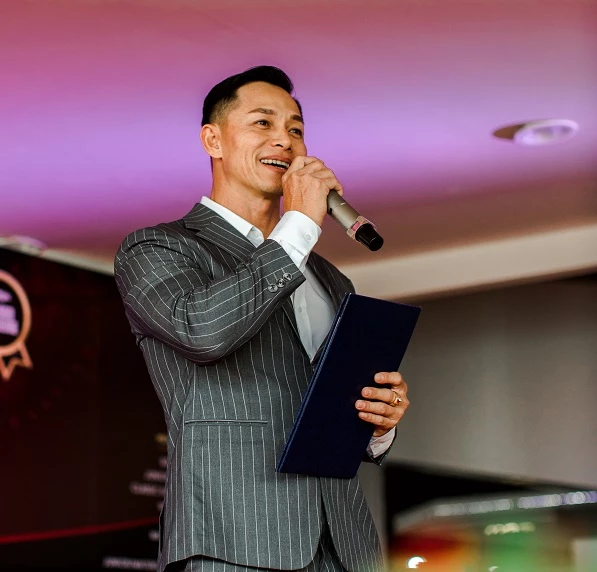 Anh Phạm Hy trong buổi lễ công bố giải đấu thể hình quốc tế PCA Vietnam 2021.