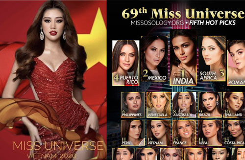 Chưa đầy 1 tuần, Khánh Vân đã tăng vọt 9 bậc lên luôn Top 12 thí sinh hot nhất Miss Universe