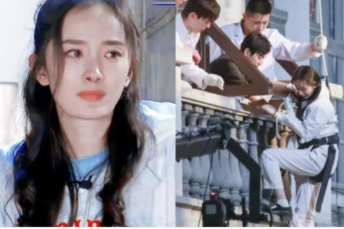 Dương Mịch leo trèo cực nguy hiểm, đáng chú ý là thái độ lo lắng của Đặng Luân và dàn sao nam đứng cạnh