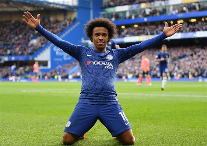 Willian từng vô địch giải Ngoại hạng Anh 2 lần cùng Chelsea