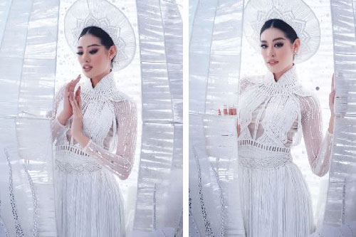 Cận cảnh trang phục dân tộc Khánh Vân trình diễn trong Bán kết Miss Universe 2020, nhưng gây trầm trồ vẫn là thần thái của nàng Hậu