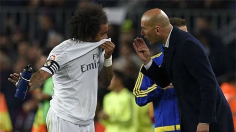 Zidane bất đắc dĩ sẽ phải sử dụng lão tướng Marcelo (trái)