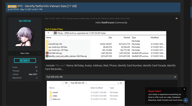 Hàng nghìn chứng minh thư, căn cước công dân bị rao bán trên mạng, nghi vấn có liên quan đến Pi Network?