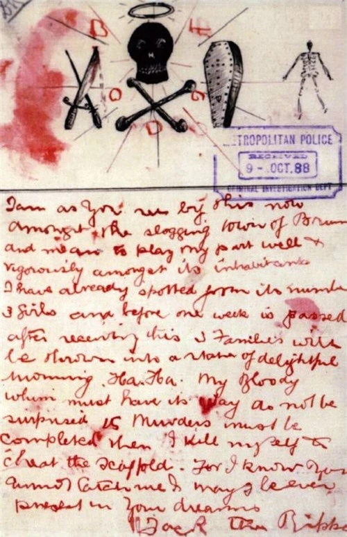  Bức thư viết bằng máu mà Jack the Ripper cả gan gửi đến cho báo chí đương thời 