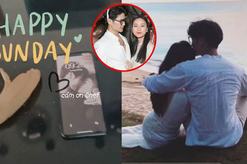 Ngô Thanh Vân hào hứng khoe ảnh nền điện thoại khóa môi cực ngọt với Huy Trần