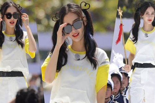 Angelababy gây sốt với tóc buộc hai bên, tết đôi trái tim vô cùng đáng yêu