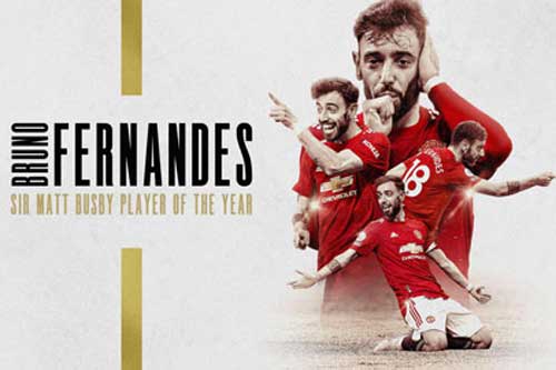 Bruno Fernandes xuất sắc nhất MU mùa thứ 2 liên tiếp