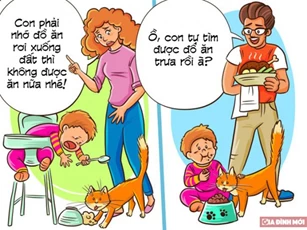 12 bức tranh minh họa hài hước cho thấy sự khác biệt giữa bố và mẹ khi nuôi dạy con