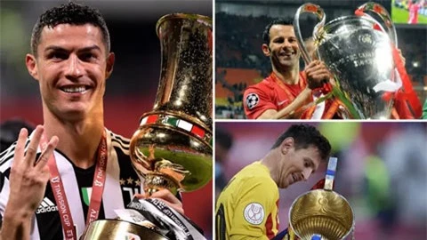 Ronaldo tiến gần tới Messi trong Top 10 cầu thủ nhiều danh hiệu nhất