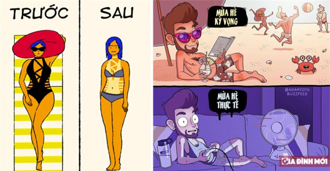 15 bức tranh hài hước minh họa nỗi khổ mùa hè không của riêng ai