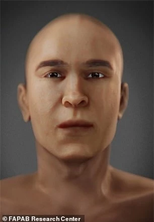 Khuôn mặt vua Akhenaten được tái hiện lại bằng hình ảnh kĩ thuật số. Ảnh: Trung tâm nghiên cứu FAPAB
