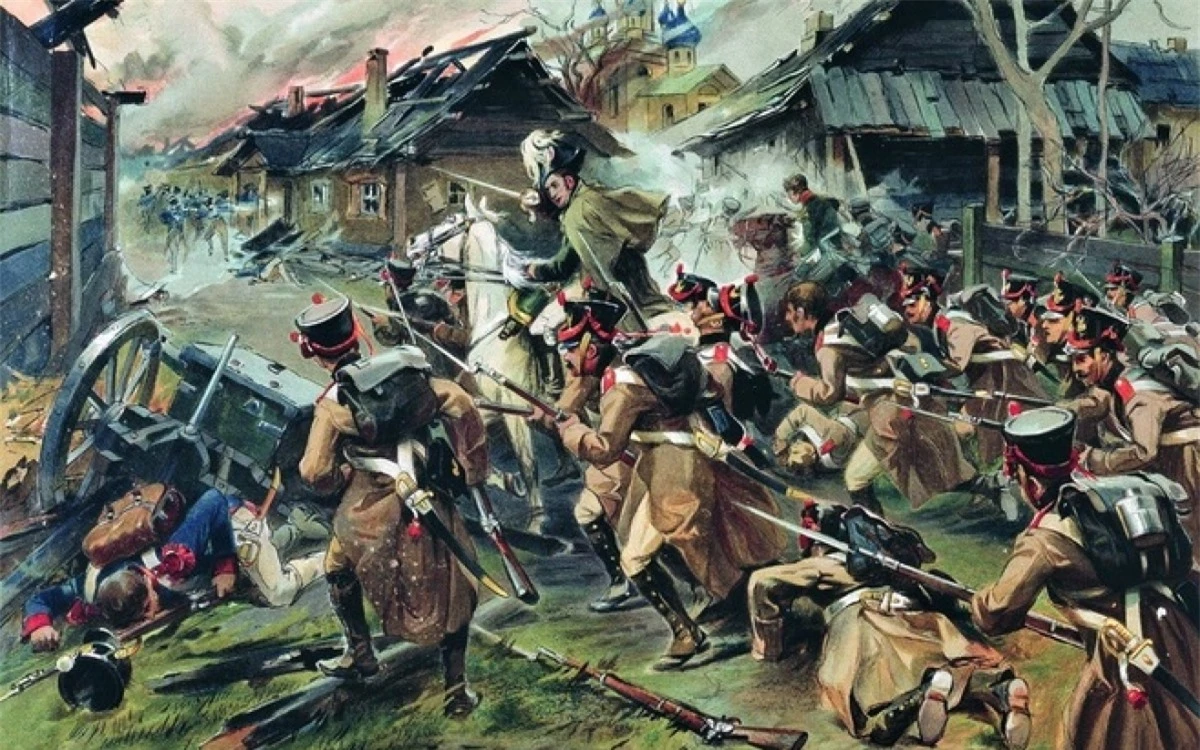Trận chiến Maloyaroslavets vào ngày 24/10/1812. Tranh: Nikolay Samokish.