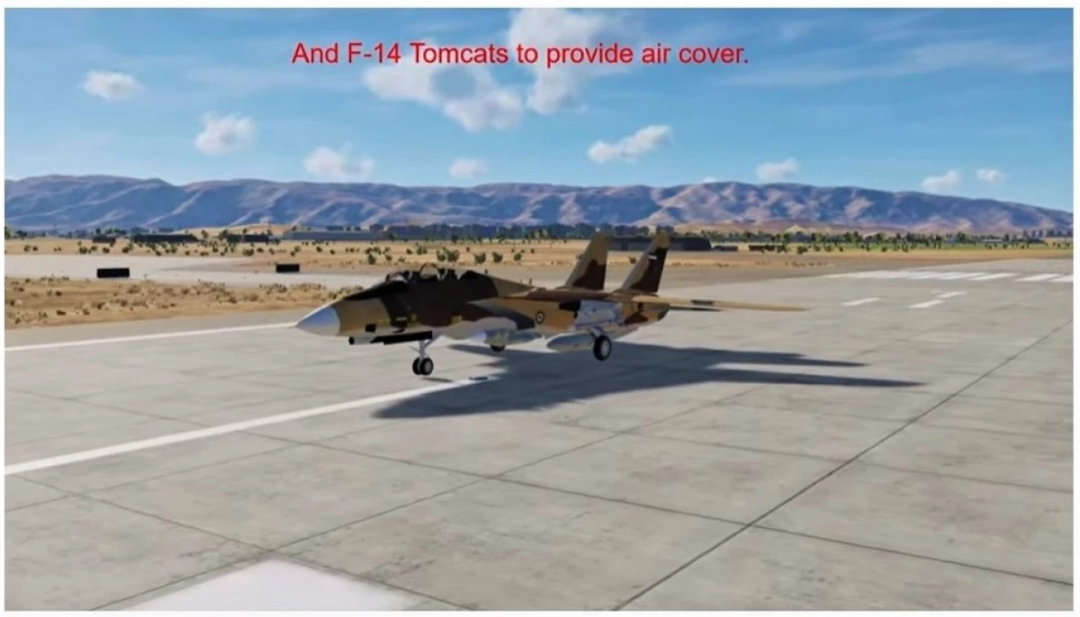 Các máy bay F-14 Tomcats có nhiệm vụ che chắn trên không cho các lực lượng tham gia chiến dịch; Nguồn: internet
