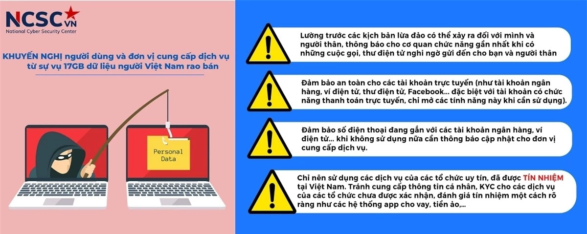 Khuyến nghị từ NCSC sau vụ rao bán 17G dữ liệu thông tin cá nhân của người Việt.