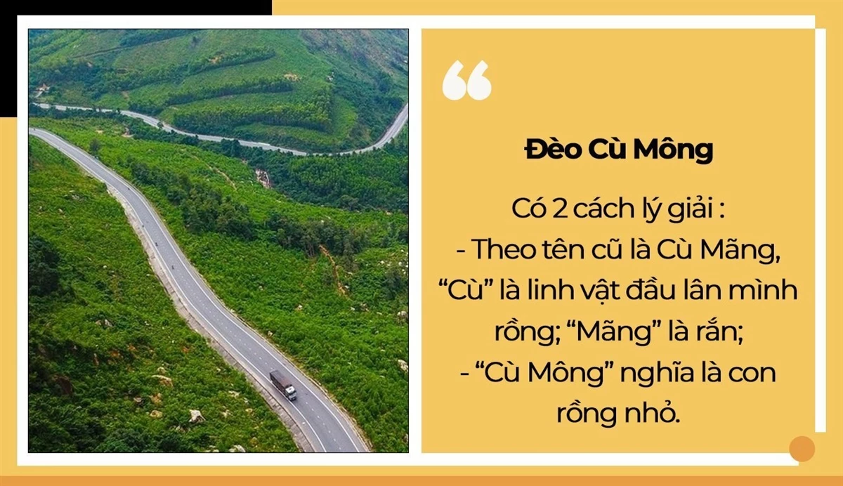 Mặc dù chỉ dài 7km, Cù Mông được xem là một trong những đèo núi hiểm trở nhất Việt Nam. Độ cao của đỉnh đèo là 245m, độ dốc 9%, có nhiều cua gấp với bán kính đường cong nhỏ, hai bên là núi cao.