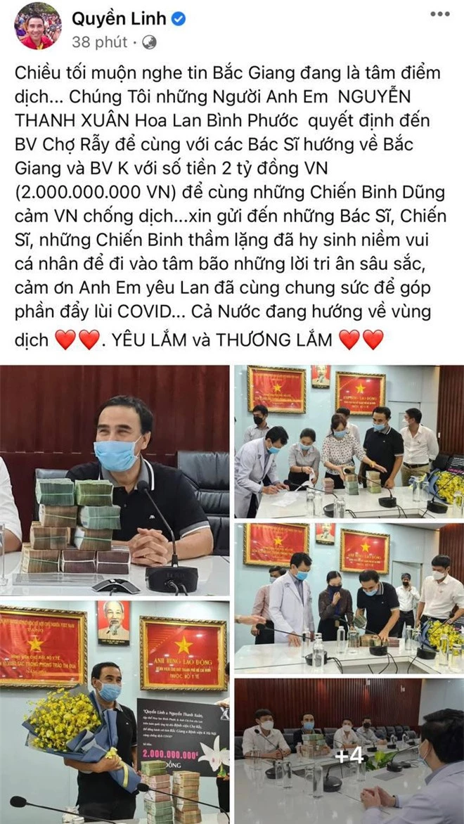 Quyền Linh ghi điểm tuyệt đối khi công khai trao 2 tỷ kèm hình ảnh 9 cọc tiền mặt ủng hộ chống dịch Covid-19 giữa drama từ thiện - Ảnh 2.