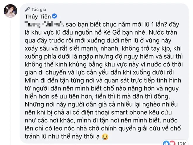 Thuỷ Tiên đáp trả netizen kém duyên khi soi mói chuyện từ thiện, giải thích cặn kẽ về lý do chọn địa điểm xây nhà chống lũ - Ảnh 2.