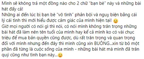 Sự bức xúc của Cao Thái Sơn dành cho Nguyễn Văn Chung: Không trả 1 đồng nào cho 2 chữ bạn bè này và những bài hát ấy cả - Ảnh 3.