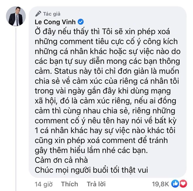 Công Vinh quyết làm 1 việc cực gắt khi bị antifan tấn công vì viết tâm thư bức xúc chuyện showbiz “bóc phốt” nhau tiêu cực - Ảnh 2.