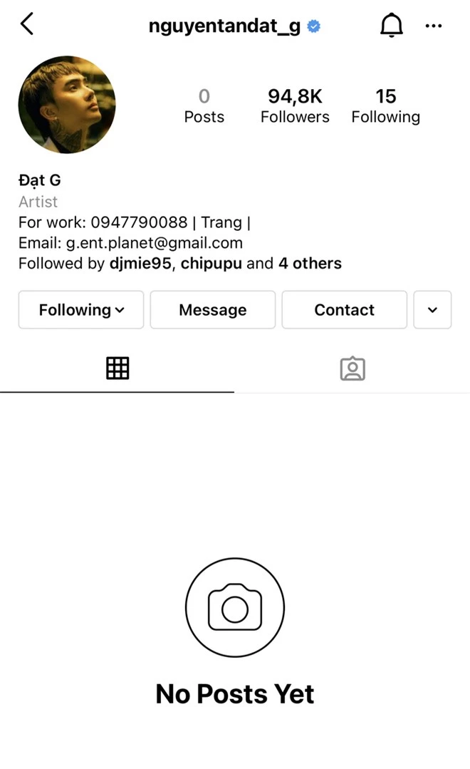Đang hạnh phúc bên vợ cũ Hoài Lâm, Đạt G bất ngờ cho bay màu hết bài đăng trên Instagram - Ảnh 2. Đang hạnh phúc bên vợ cũ Hoài Lâm, Đạt G bất ngờ cho bay màu hết bài đăng trên Instagram - Ảnh 2.