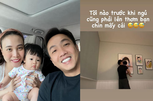 Đàm Thu Trang bất ngờ tung ảnh gia đình hạnh phúc, tiết lộ thói quen ngộ nghĩnh của Suchin trước khi đi ngủ