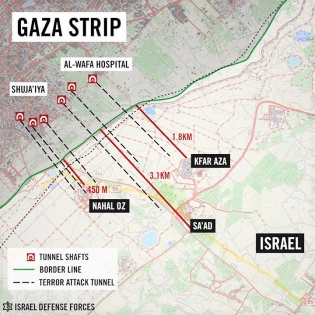 Lực lượng Hamas có hệ thống địa đạo quy mô lớn và rất lợi hại dưới Dải Gaza; Nguồn: jcpa.org
