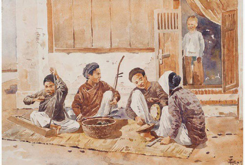 Cảnh sinh hoạt miền Bắc thời xưa qua tranh của họa sĩ Thang Trần Phềnh