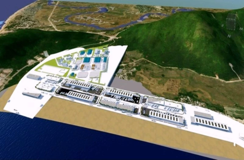 Bản vẽ 3D quy hoạch Trung tâm logistics KKT Vũng Áng, tỷ lệ 1/500, do Công ty CP tư vấn thiết kế cảng - kỹ thuật biển khảo sát, lập quy hoạch