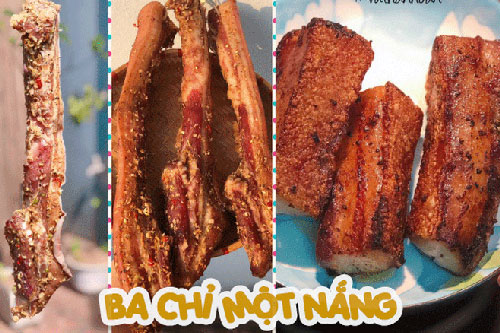 Tranh thủ nắng to, làm thịt ba chỉ một nắng ăn dần