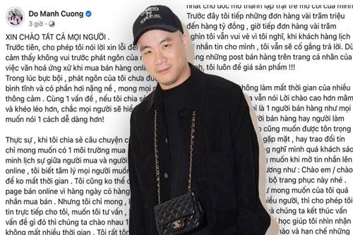 NTK Đỗ Mạnh Cường lên tiếng xin lỗi sau lùm xùm thái độ với khách hàng: "Chỉ mong có môi trường mua - bán văn minh, lịch sự"