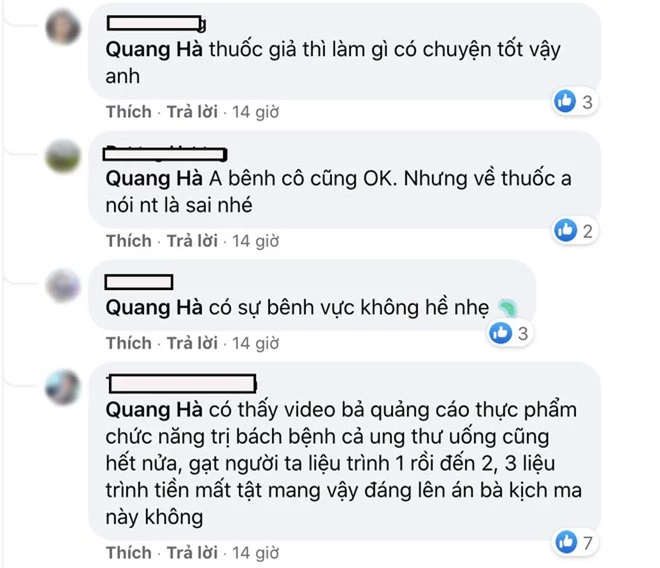 Bênh vực NS Hồng Vân trong lùm xùm quảng cáo, ca sĩ Quang Hà bị nhận gạch đá tơi bời từ công chúng - Ảnh 4.