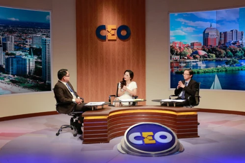 Được biết Doanh nhân Đào Thắm trong vai trò là CEO chương trình CEO - Chìa khóa thành công trên Đài Truyền hình Việt Nam. 