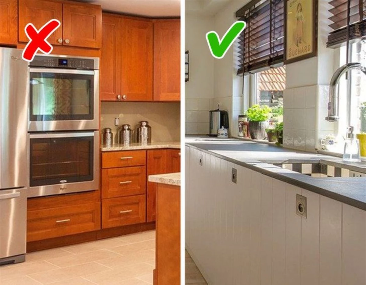 Nếu muốn gian bếp rộng rãi, thoáng đạt hơn, hãy chọn tủ bếp có các ngăn kín và mở được bố trí hợp lý.