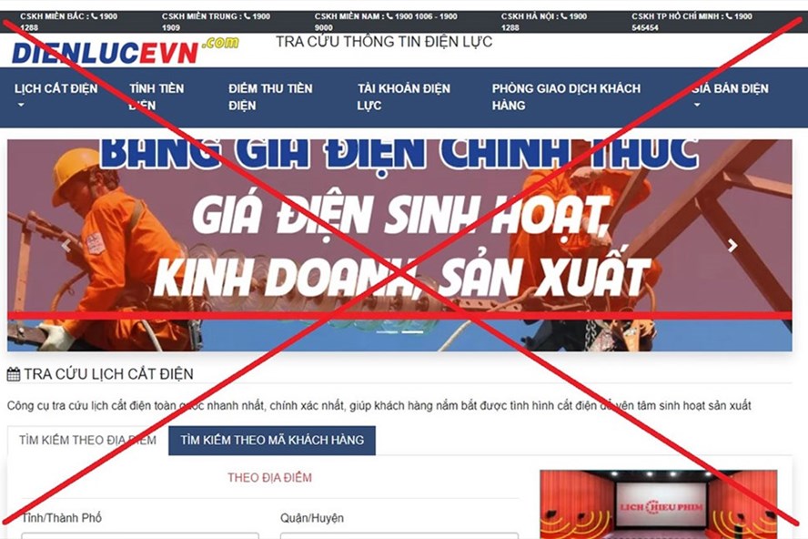 Xuất hiện website giả mạo EVN thông tin về giá điện