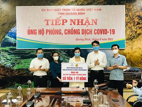 Quảng Bình: Công ty Vàng bạc Ngọc Hà ủng hộ Quỹ Phòng chống dịch Covid-19