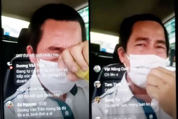 Tài xế taxi Vinasun khóc nức nở vì sợ... chở nhầm khách mắc Covid-19