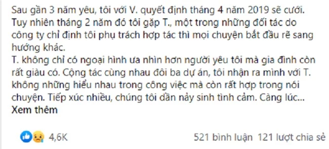 Sát ngày ăn hỏi, chú rể hủy hôn để chạy theo tình mới, 2 năm sau mở Facebook, anh “chết cứng” trước dòng trạng thái “vợ hụt” chia sẻ - Ảnh 1.