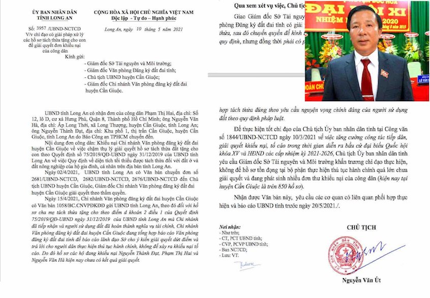 Long An: Có tình trạng “trên bảo, dưới không nghe” trong giải quyết đất đai cho dân (?)