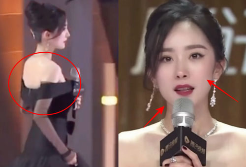 Sốc với cảnh Dương Mịch lên sân khấu, netizen kêu gào vì da căng bóng, còn bờ vai thì quá đẹp